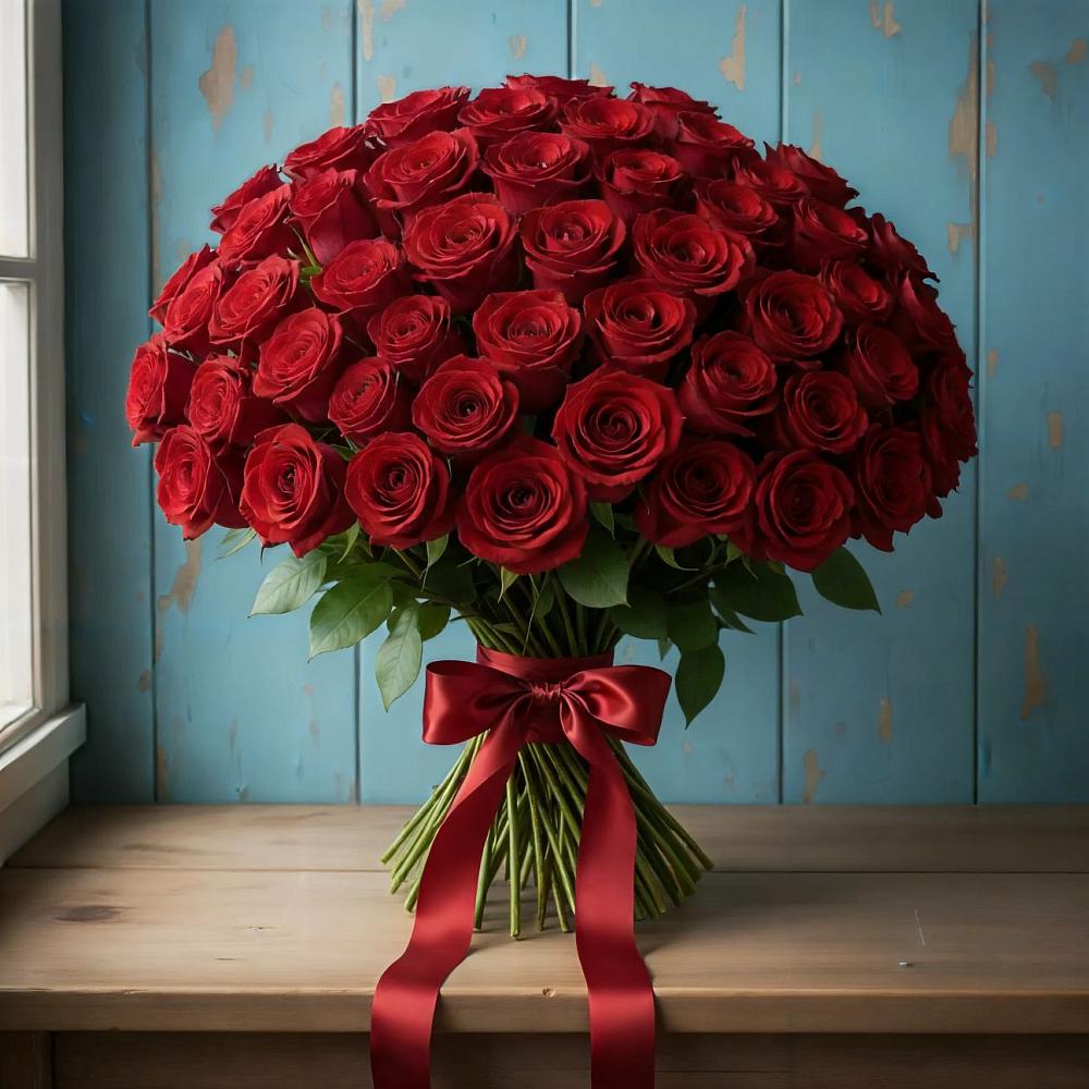 Букет Красные розы Блэк Меджик в Большие Колпаны