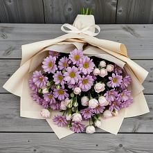 Букет цветов из:  Розы и Хризантемы в Большие Колпаны