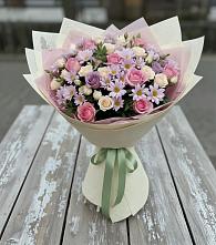 Букет цветов из:  Розы и Хризантемы в Большие Колпаны