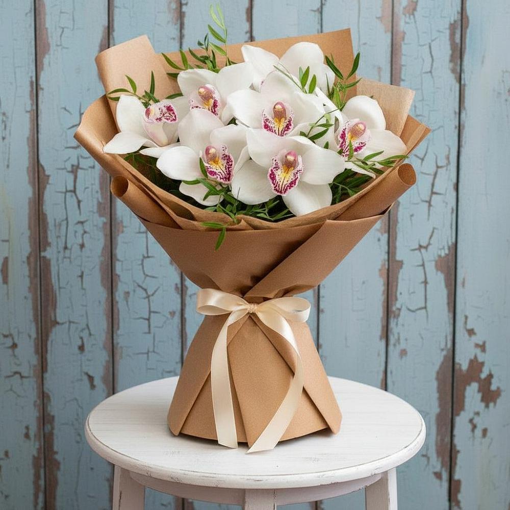 Букет цветов из: Орхидеи и Розы в Большие Колпаны