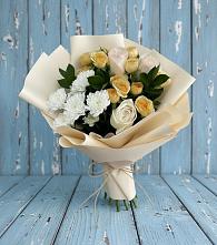 Букет цветов из:  Розы и Хризантемы в Большие Колпаны