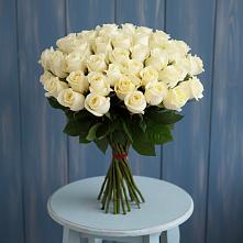 Букет 51 Белая роза Эдлесс Лав #REPLACE_PRED# Большие Колпаны
