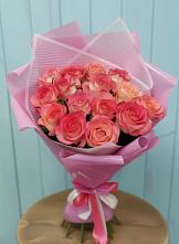Букет 15 Розовых роз Равель в Большие Колпаны